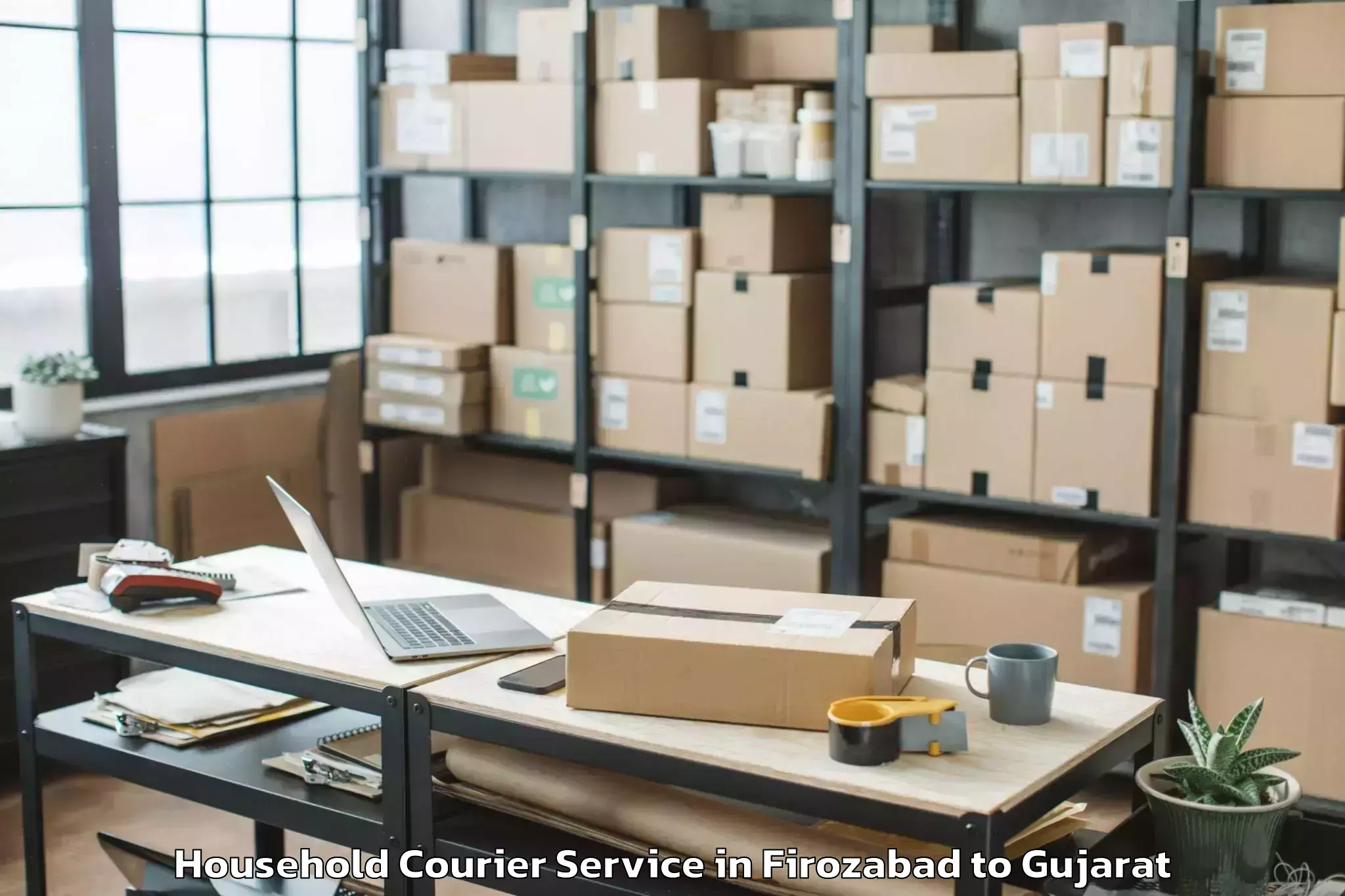 Book Your Firozabad to Kodinar Household Courier Today